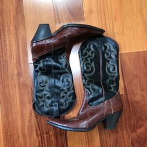 Leather cowboy boots
